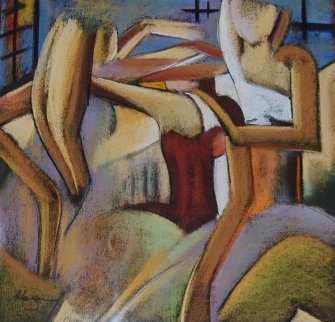 Figurative Painting 2001 46x46 Super Huge Original Painting - Helen Zarin Figurative Painting 2001 46x46 Super Huge Original Painting - Helen Zarin