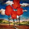 Original  (Red Trees 1) Pastel  2002 23 x 23 Original Painting by Helen Zarin - 0