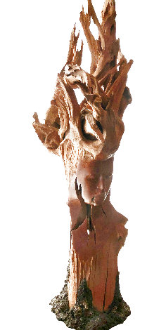Figurative Abstract Drift Wood Sculpture 1997 47 in - Huge Sculpture - Dale Zarrella