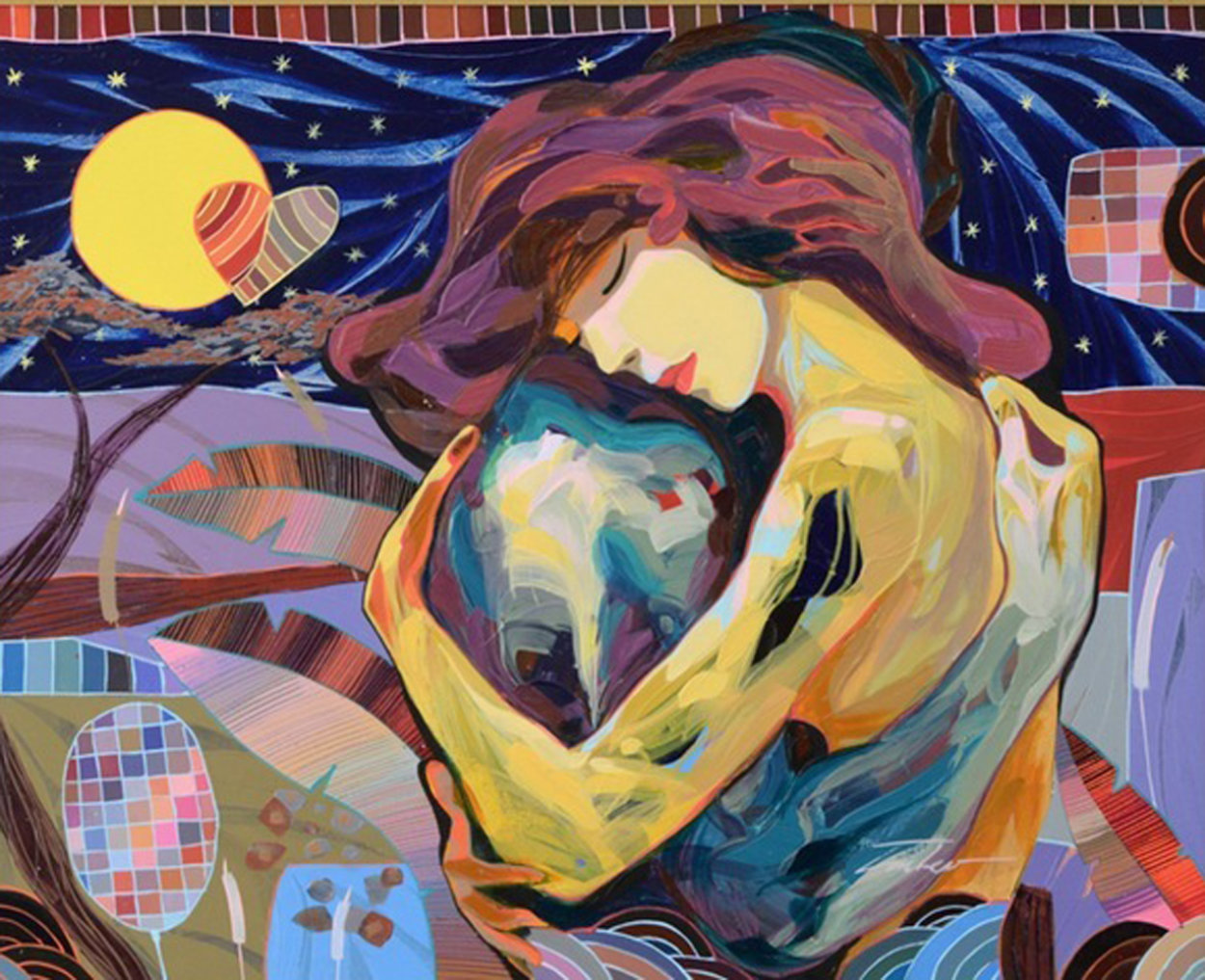 Abrazo Eterno 36x31 Original Painting by Tadeo Zavaleta Abrazo Eterno 36x31 Original Painting by Tadeo Zavaleta