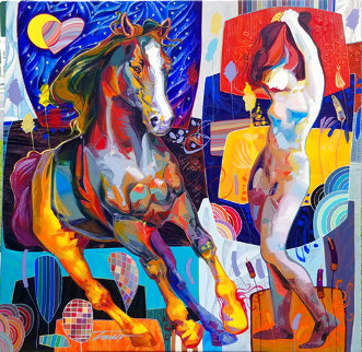 Breakaway 2014 50x50 Huge Original Painting - Tadeo Zavaleta Breakaway 2014 50x50 Huge Original Painting - Tadeo Zavaleta