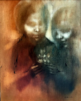 Conversation 29x24 Original Painting - Zora Duvall Conversation 29x24 Original Painting - Zora Duvall