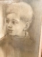 Boy With Birds Original 1965 32x28 Original Painting by Zora Duvall - 2 Boy With Birds Original 1965 32x28 Original Painting by Zora Duvall - 2
