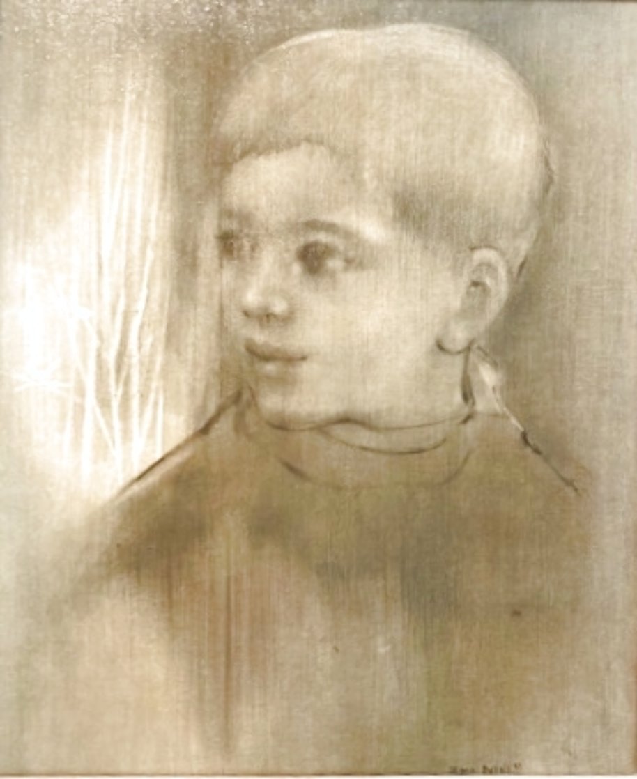 Boy With Birds Original 1965 32x28 Original Painting by Zora Duvall Boy With Birds Original 1965 32x28 Original Painting by Zora Duvall