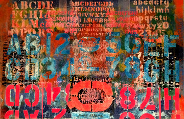 Landscape With Letters 1966 28x40 Super Huge Original Painting - Karl Zerbe Landscape With Letters 1966 28x40 Super Huge Original Painting - Karl Zerbe