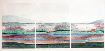 Big Country Triptych 1986 42x82 Super Huge Limited Edition Print - Renata Zerner Big Country Triptych 1986 42x82 Super Huge Limited Edition Print - Renata Zerner