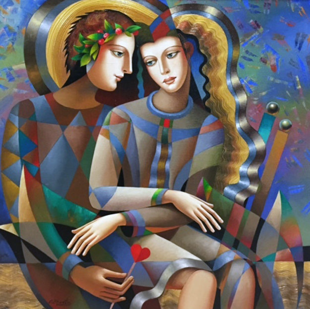 Friendly Meeting 2016 50x50 Original Painting - Oleg Zhivetin