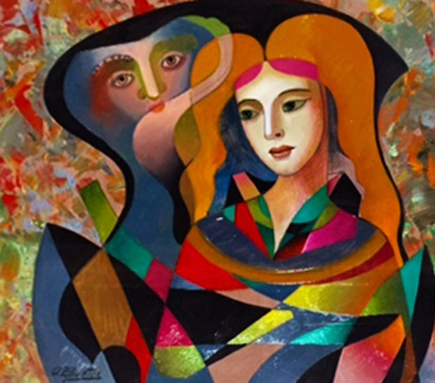 Untitled Painting 2016  24x27 Original Painting - Oleg Zhivetin