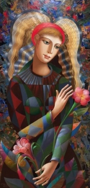 Birthday Flowers 2016 57x32 Original Painting - Oleg Zhivetin