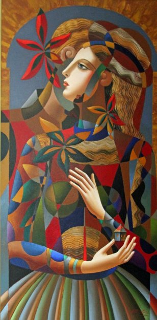 His Present 34x58 Original Painting - Oleg Zhivetin