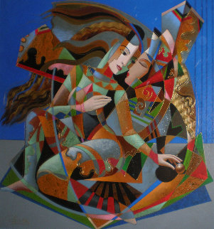 Untitled Painting 2002 48x48 Original Painting - Oleg Zhivetin
