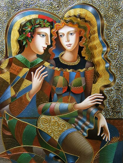 A Park For Two 2018 40x30 Original Painting by Oleg Zhivetin A Park For Two 2018 40x30 Original Painting by Oleg Zhivetin