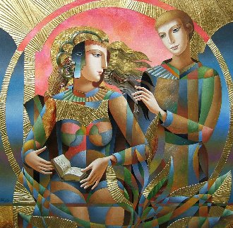 Their Book 2018 48x48 Super Huge Original Painting - Oleg Zhivetin Their Book 2018 48x48 Super Huge Original Painting - Oleg Zhivetin