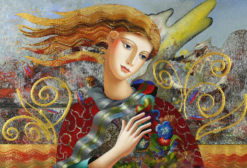 Soft Breeze 32x44  Huge Original Painting - Oleg Zhivetin