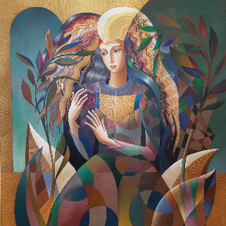 Delicate Flower 52x52 Huge Original Painting - Oleg Zhivetin Delicate Flower 52x52 Huge Original Painting - Oleg Zhivetin