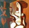 Woman with Mirror 2021 48x35 - Huge Original Painting by Oleg Zhivetin - 3