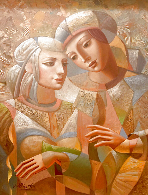 Untitled Portrait 50x40 - Framed Oil on Canvas - Huge by Oleg Zhivetin