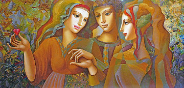 Girl's Party 30x60 Original Painting - Oleg Zhivetin Girl's Party 30x60 Original Painting - Oleg Zhivetin
