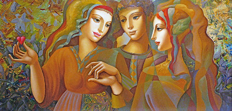 Girl's Party 30x60 - Painting Huge Original Painting - Oleg Zhivetin