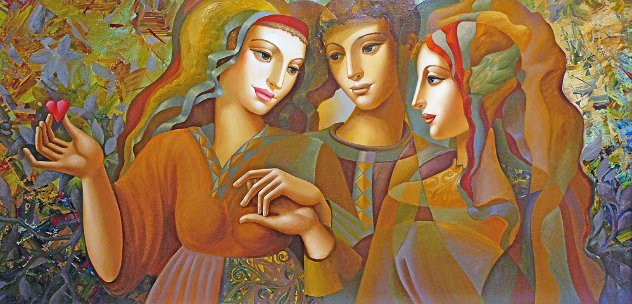 Girl's Party 30x60 - Huge Painting Original Painting by Oleg Zhivetin