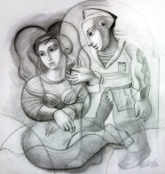 Sailor's Dream Drawing 1999 46x44 Huge Drawing by Oleg Zhivetin - 0 Sailor's Dream Drawing 1999 46x44 Huge Drawing by Oleg Zhivetin - 0