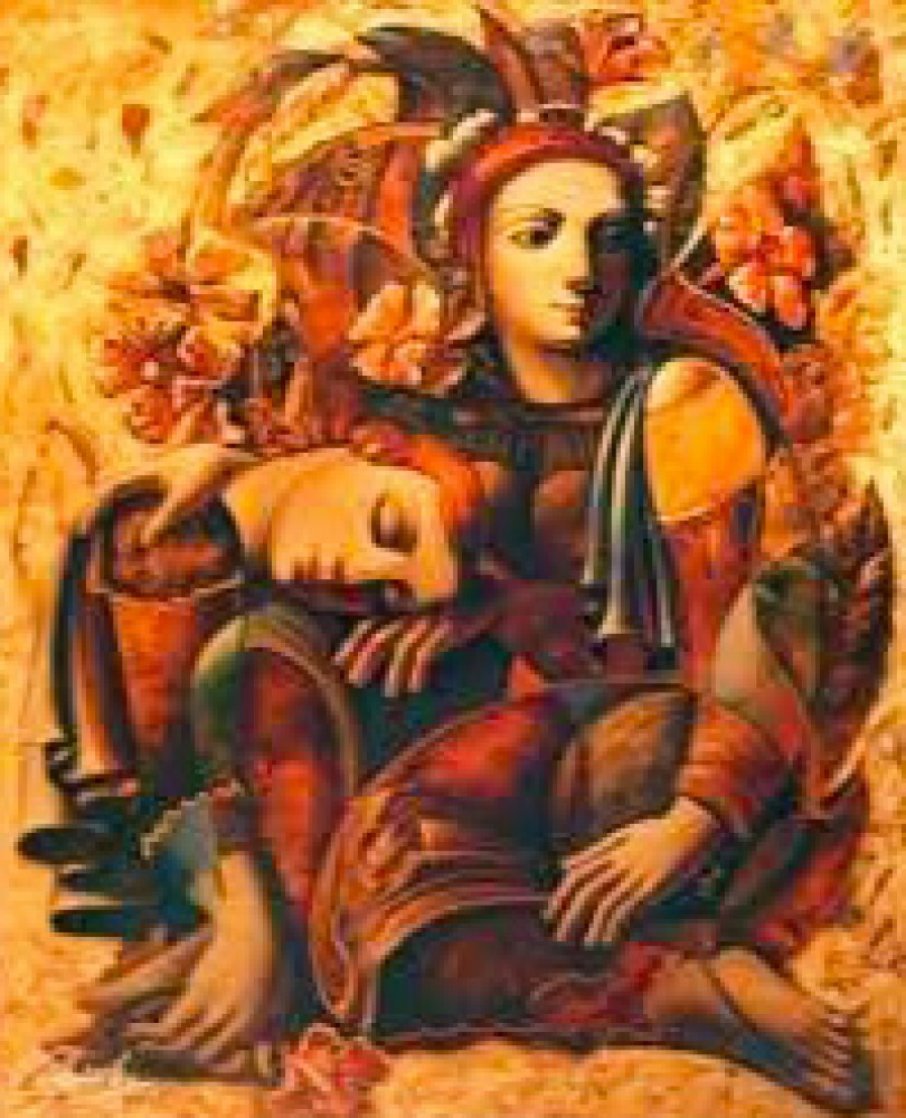 Lovers With Flowers 1999 52x45 Super Huge Limited Edition Print by Oleg Zhivetin Lovers With Flowers 1999 52x45 Super Huge Limited Edition Print by Oleg Zhivetin