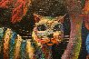 Colorful Cat 1996 (Early Painting) 48x48  Huge Original Painting by Oleg Zhivetin - 3