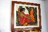 Lady in Red 2000 36x40 Huge - Hawaii Original Painting by Ling Zhou - 3