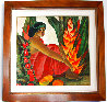 Lady in Red 2000 36x40 Huge - Hawaii Original Painting by Ling Zhou - 1