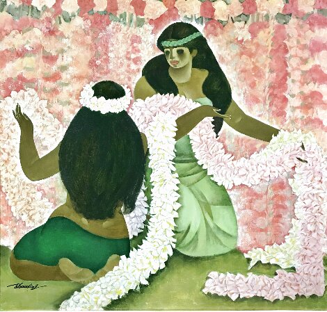 Lei Sellers 49x48 - Huge - Hawaii Original Painting - Ling Zhou