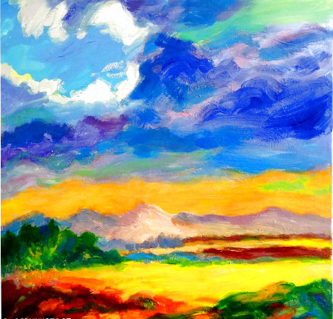 Cloudy Sky 2020 28x28 Original Painting - Memli Zhuri