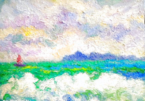 Summer Sea 2020 20x16 Original Painting - Memli Zhuri