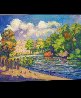 St. James Park Summer Painting -  London, England - 2019 50x40  Huge Original Painting by Memli Zhuri - 2