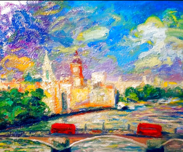 House of Parliament, London 2019 36x30 Original Painting - Memli Zhuri House of Parliament, London 2019 36x30 Original Painting - Memli Zhuri
