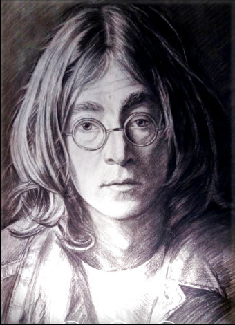 John Lennon Drawing 1996 20x16 Works on Paper (not prints) - Memli Zhuri