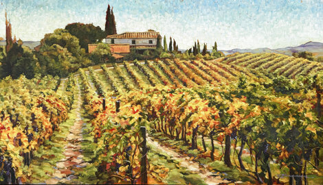 Napa Valley Winery 1999 28x42 - Huge - California Original Painting - Caroline Zimmermann