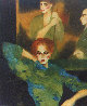 Cue Stick Watercolor 1984 41x33 Huge Original Painting by Joanna Zjawinska - 2