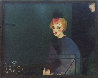 Melancholic Lady Watercolor  1983 32x41 Huge Original Painting by Joanna Zjawinska - 1