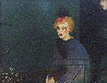 Melancholic Lady Watercolor  1983 32x41 Huge Original Painting by Joanna Zjawinska - 2