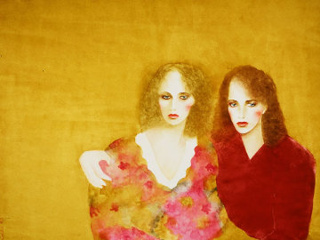 Natalie and She Watercolor 1983 Super Huge Watercolor - Joanna Zjawinska Natalie and She Watercolor 1983 Super Huge Watercolor - Joanna Zjawinska