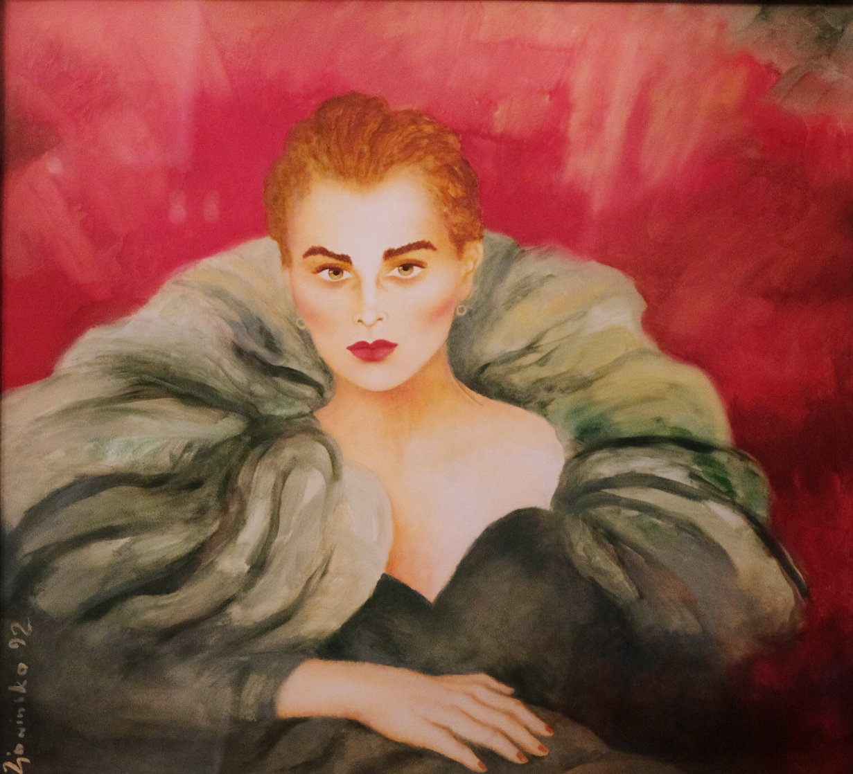 Untitled (Portrait of a Woman) Watercolor 1992 31x34 Huge Watercolor by Joanna Zjawinska Untitled (Portrait of a Woman) Watercolor 1992 31x34 Huge Watercolor by Joanna Zjawinska