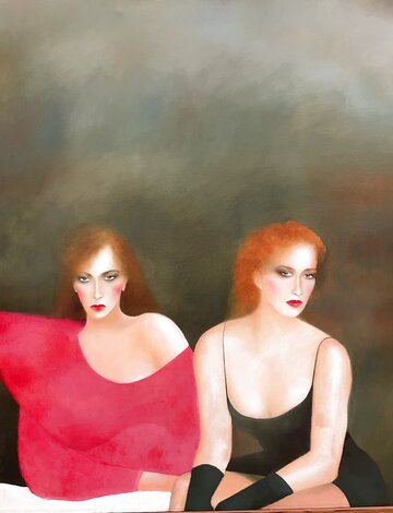 American Women 1983 72x52 - Huge Mural Size Original Painting - Joanna Zjawinska