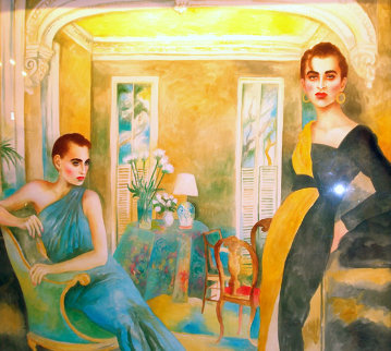 La Dolce Vita II 1982 52x60 Super Huge Original Painting - Joanna Zjawinska La Dolce Vita II 1982 52x60 Super Huge Original Painting - Joanna Zjawinska