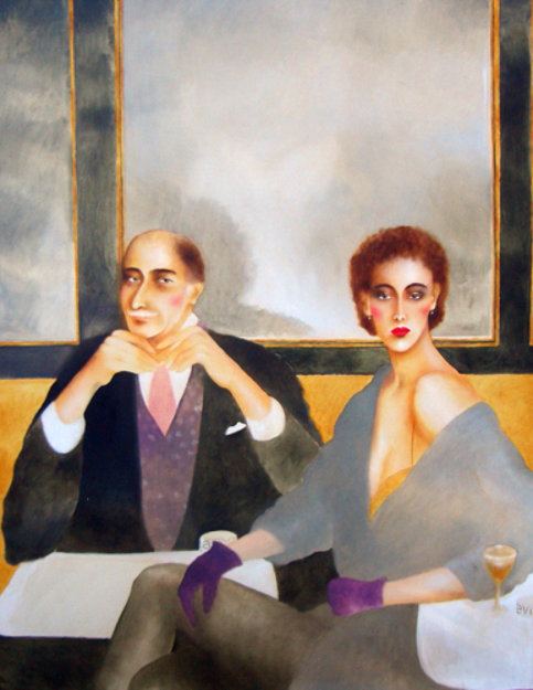 My Uncle Pierre 1984 64x50 Huge Original Painting - Joanna Zjawinska