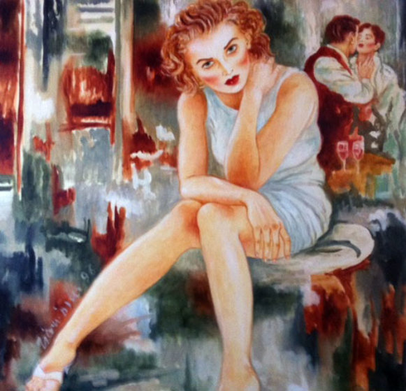 What's New Pussycat 1995 48x48 Original Painting by Joanna Zjawinska What's New Pussycat 1995 48x48 Original Painting by Joanna Zjawinska