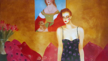 Who is That Girl? 1984 50x85 Huge  Original Painting - Joanna Zjawinska