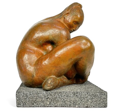 Desnudo de Silvia con el Pelo Bronze Sculpture 1967 14 in Sculpture - Francisco Zuniga