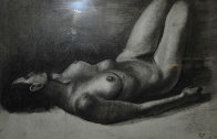 Reclining Female Nude Drawing 1979 Drawing by Francisco Zuniga - 0