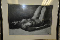 Reclining Female Nude Drawing 1979 Drawing by Francisco Zuniga - 1 Reclining Female Nude Drawing 1979 Drawing by Francisco Zuniga - 1