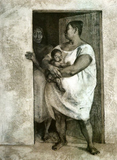 Mujeres Con Nino En La Puerta 1977 Limited Edition Print - Francisco Zuniga Mujeres Con Nino En La Puerta 1977 Limited Edition Print - Francisco Zuniga